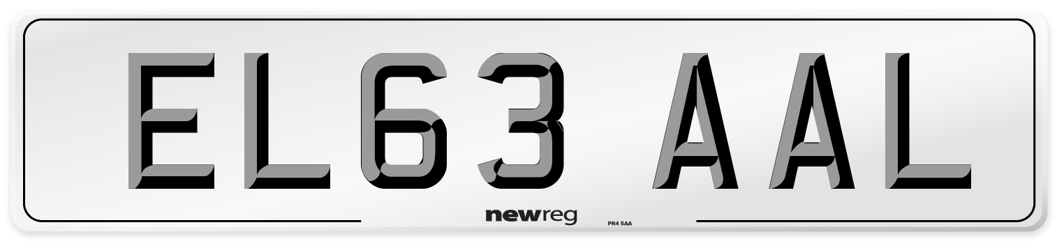 EL63 AAL Number Plate from New Reg